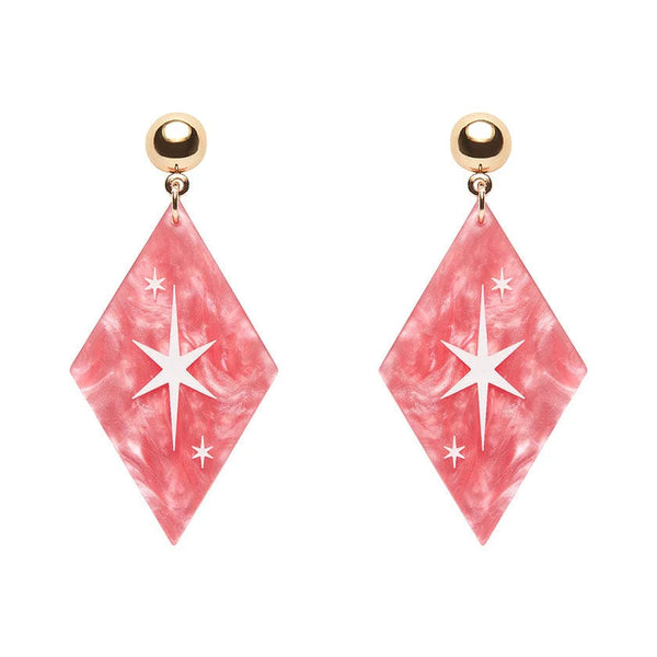 Erstwilder - Atomic Diamond Drop Earrings - Pink