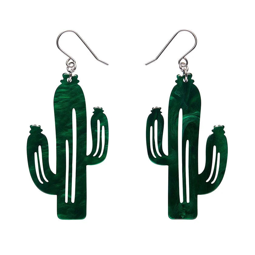 Erstwilder - Cactus Drop Earrings - Dark Green