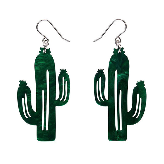 Erstwilder - Cactus Drop Earrings - Dark Green