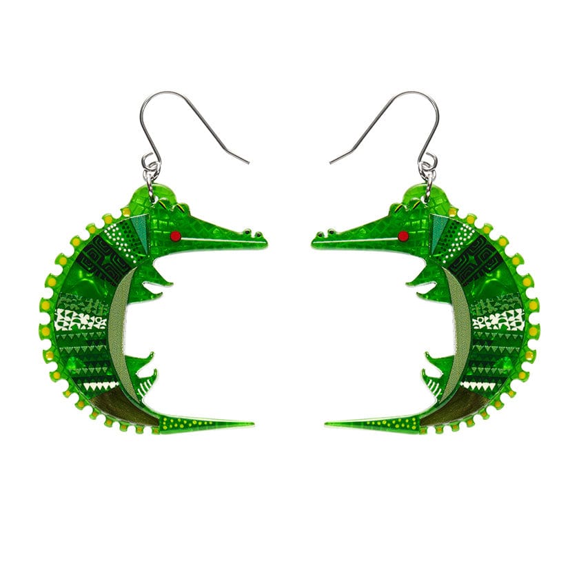 Erstwilder - A Crocodile Named Growl Drop Earrings - Clare Youngs (2024)