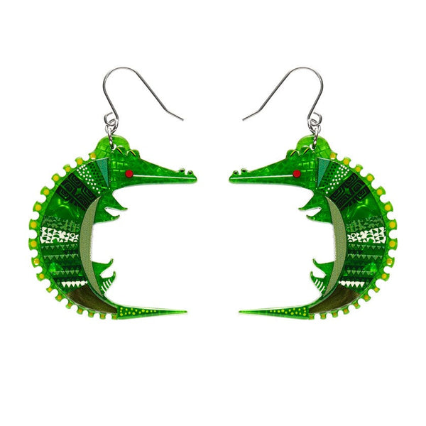 Erstwilder - A Crocodile Named Growl Drop Earrings - Clare Youngs (2024)