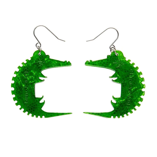 Erstwilder - A Crocodile Named Growl Drop Earrings - Clare Youngs (2024)