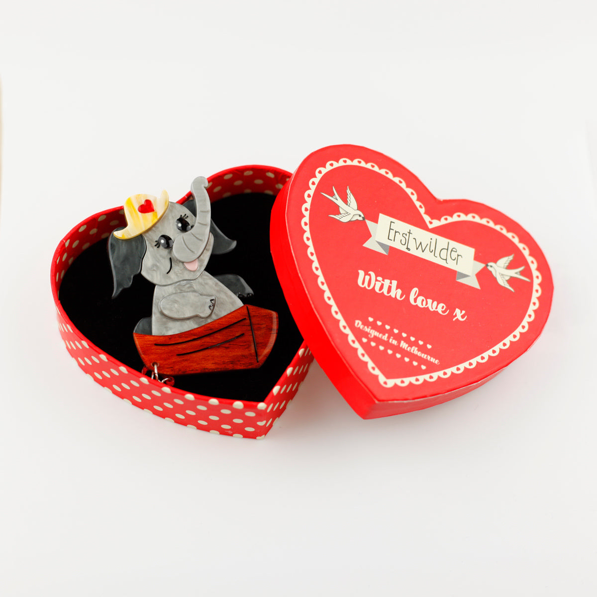 Erstwilder - Love Boat Elephant Brooch - Valentine's (2020)