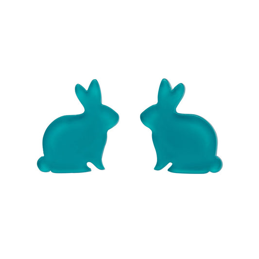 Erstwilder - Bunny Bubble Resin Stud Earrings - Teal