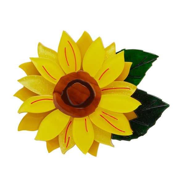 Follow The Sun Sunflower Brooch by Erstwilder