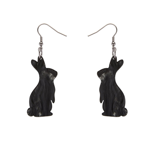 Erstwilder - Bunny Textured Resin Drop Earrings - Black