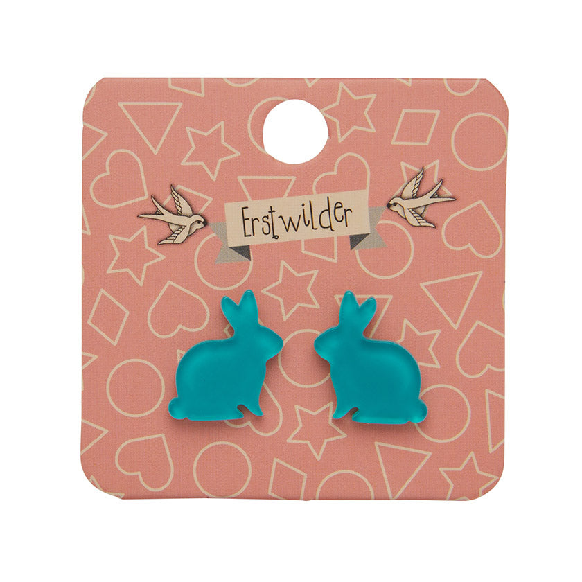 Erstwilder - Bunny Bubble Resin Stud Earrings - Teal