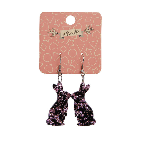 Erstwilder - Bunny Chunky Glitter Resin Drop Earrings - Pink