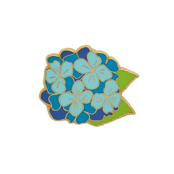 Erstwilder - Heartfelt Hydrangea Enamel Pin - Blue