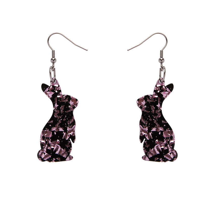 Erstwilder - Bunny Chunky Glitter Resin Drop Earrings - Pink