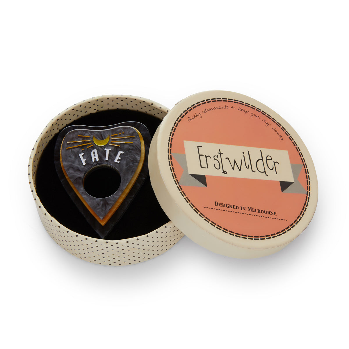 Erstwilder - G-O-O-D-B-Y-E Ouija Planchette Brooch  - Out of the Shadows (2019)