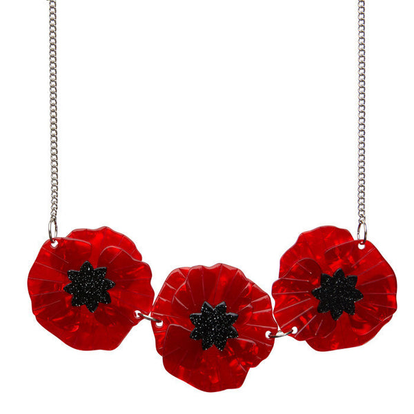 Red Poppy Field Necklace by Erstwilder - (2017)