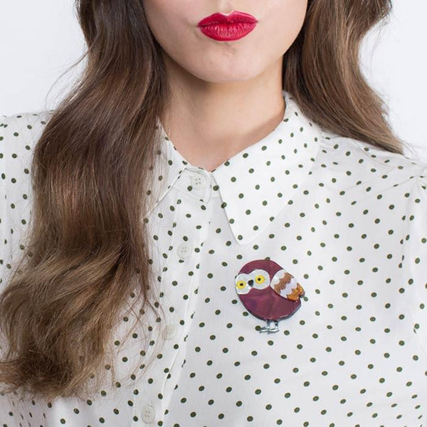 Erstwilder Young Archimedes Owl Brooch (ORIGINAL) - Into The Woods (2017)