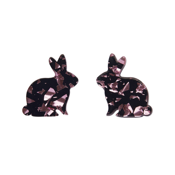 Erstwilder - Bunny Chunky Glitter Resin Stud Earrings - Pink