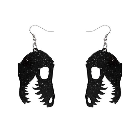 Erstwilder - Fossil Glitter Resin Drop Earrings - BLACK