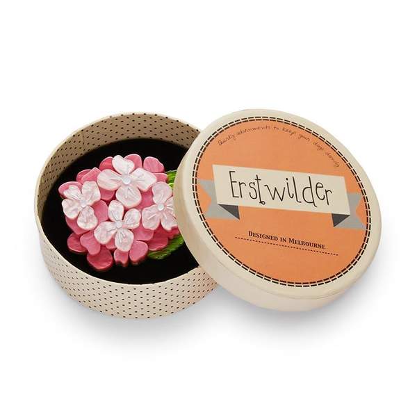 Erstwilder - Heartfelt Hydrangea Brooch - Pink - A Fuller Bloom (2019)