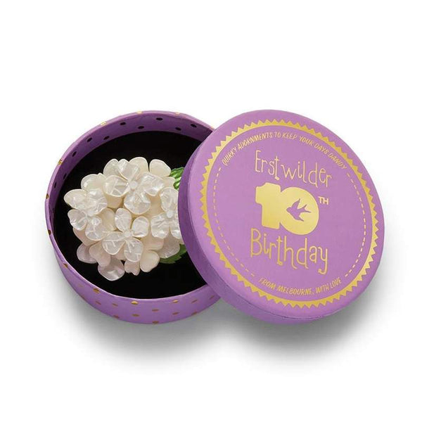 Erstwilder - Heartfelt Hydrangea Brooch (White) - 10th Birthday Fan Favorites (2021)