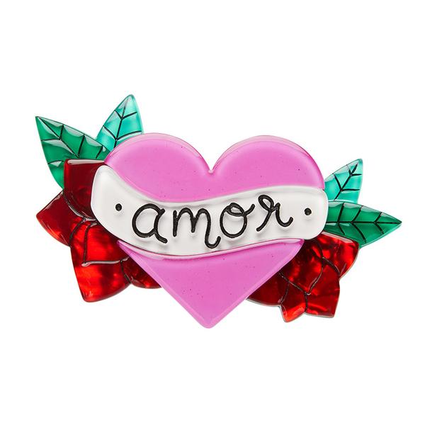 Amor Heart Corazon Brooch by Erstwilder - Spanish Fiesta - (2019)