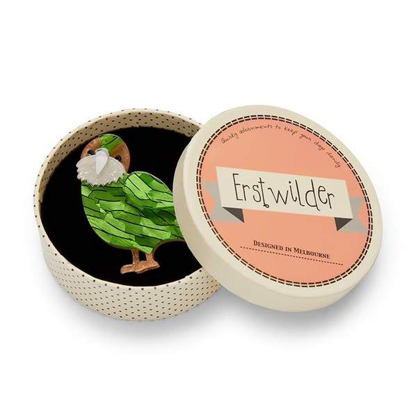 Erstwilder - Kakapo on Show Parrot Brooch - Endangered Animals (2019)