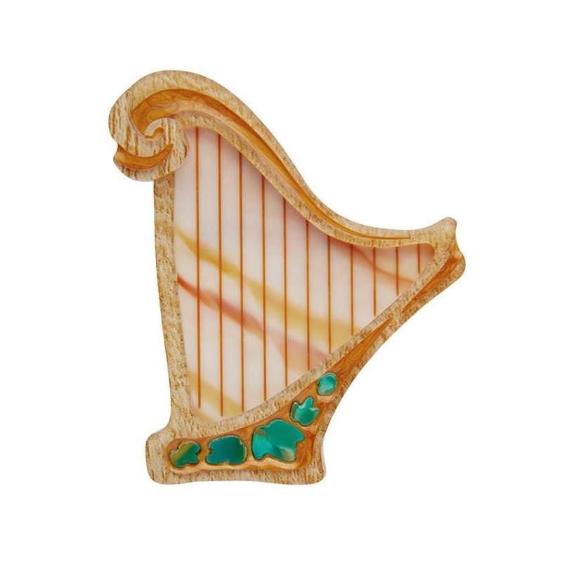 Erstwilder - Ancient Movements Irish Harp Brooch - Art Nouveau (2020)