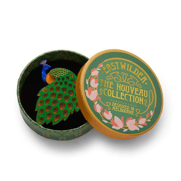 Erstwilder- Le Peacock Royal Brooch (Green) - Art Nouveau (2020)