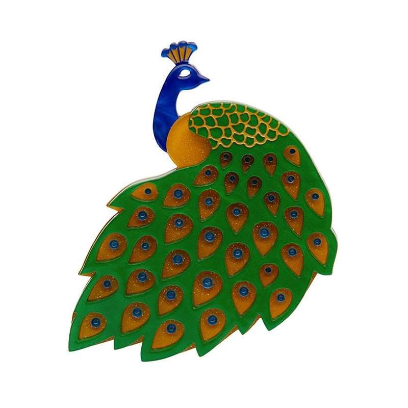 Erstwilder- Le Peacock Royal Brooch (Green) - Art Nouveau (2020)