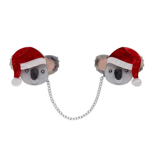 Koala Claus Double Brooch Cardigan Clips by Erstwilder