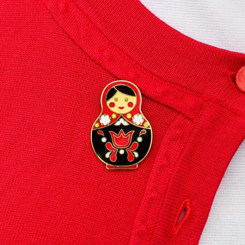 Erstwilder - Matryoshka Memories Enamel Pin - (Large/Red)