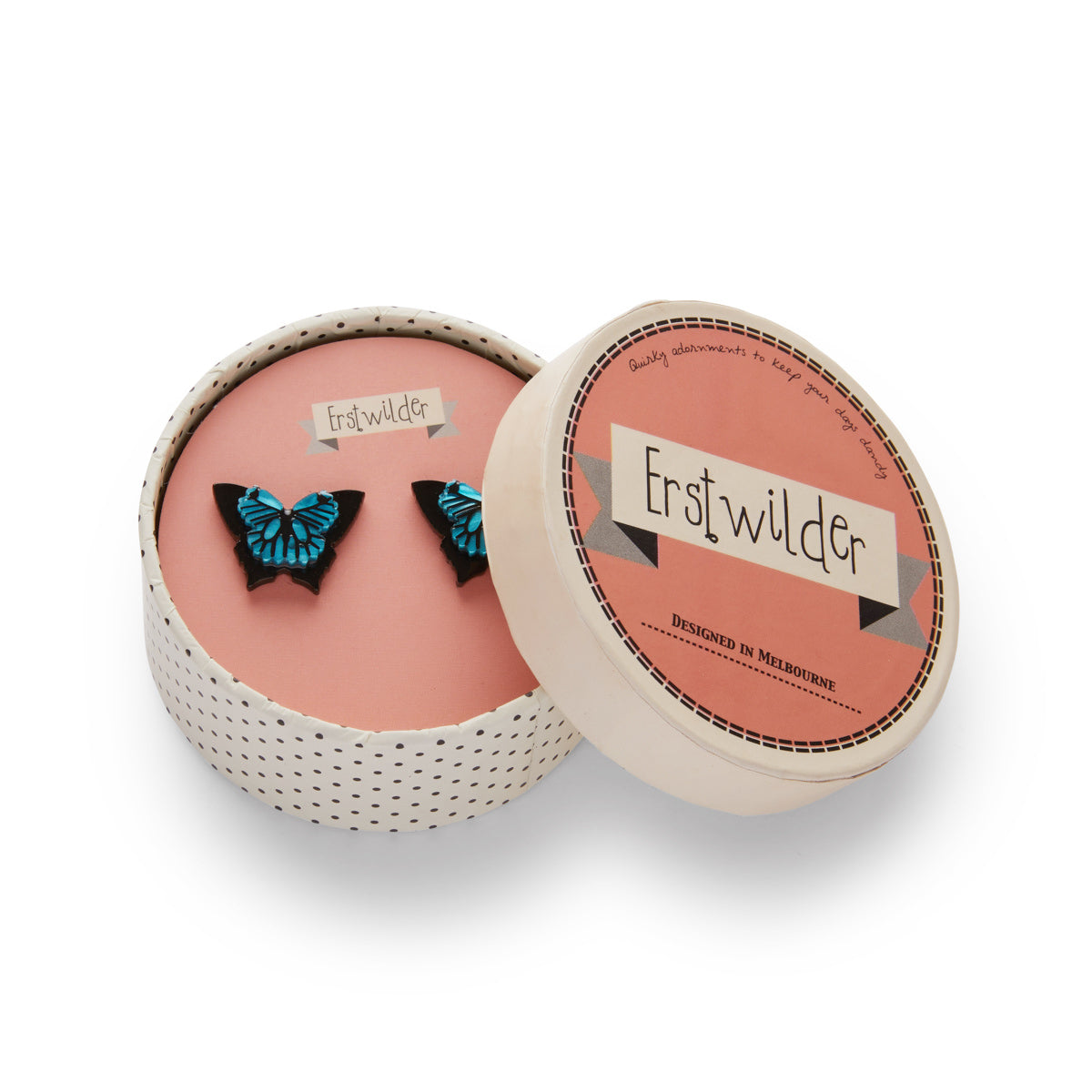 Erstwilder - Blue Emperor Butterfly Stud Earrings - Insects and Bugs (2020)