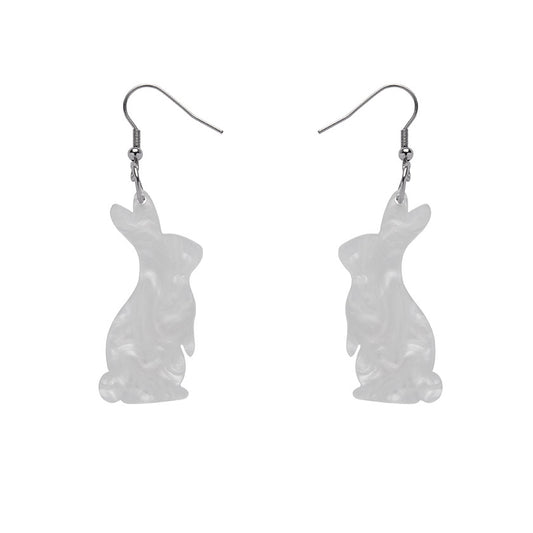 Erstwilder - Bunny Textured Resin Drop Earrings - White