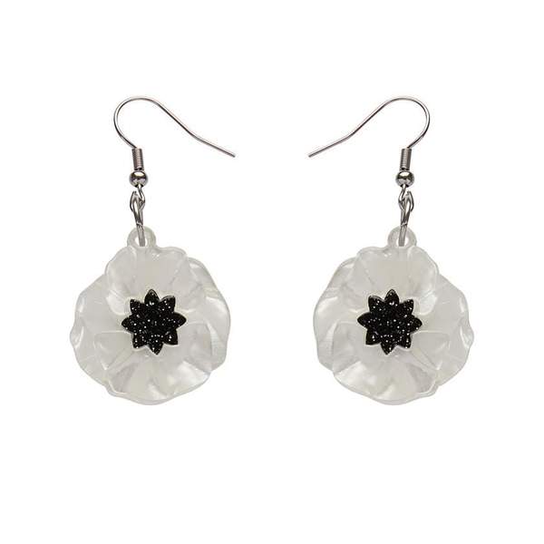 Erstwilder - Poppy Field Drop Earrings (White) - Poppy Drops (2019)