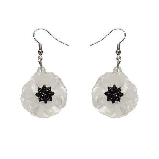 Erstwilder - Poppy Field Drop Earrings (White) - Poppy Drops (2019)