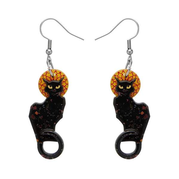 Erstwilder Le Chat Noir Black Cat Earrings - (2020)
