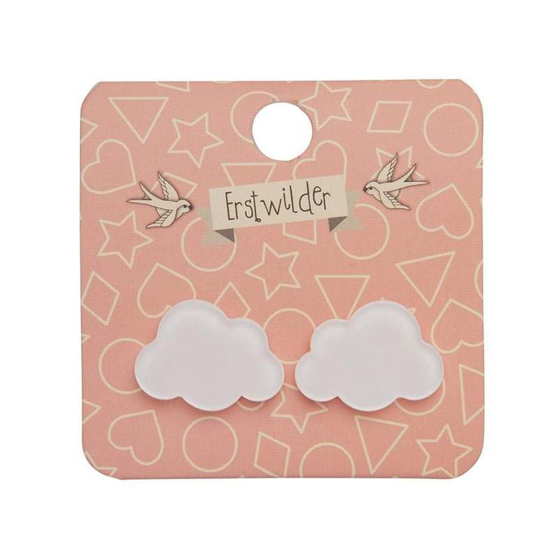 Erstwilder - Cloud Bubble Resin Stud Earrings - White