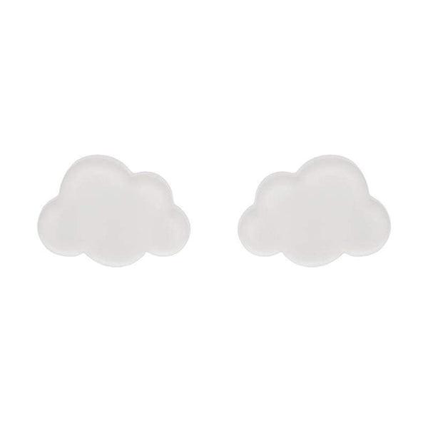 Cloud Bubble Resin Stud Earrings by Erstwilder - White