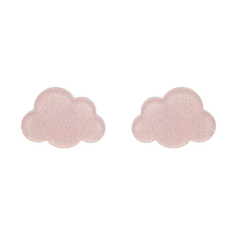 Erstwilder - Cloud Glitter Resin Stud Earrings - Pink