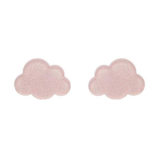 Erstwilder - Cloud Glitter Resin Stud Earrings - Pink