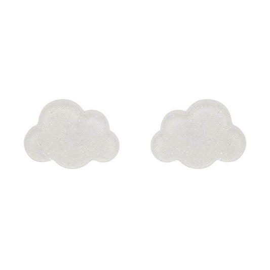 Erstwilder - Cloud Glitter Resin Stud Earrings - White