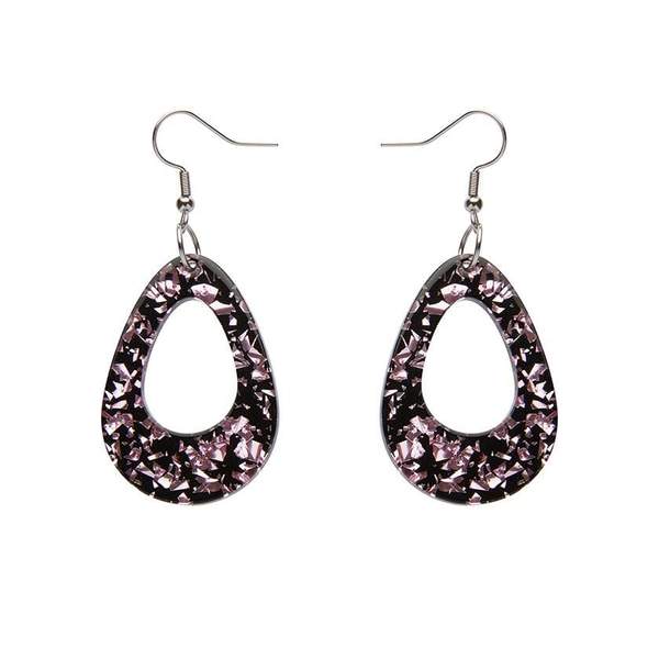 Erstwilder - Teardrop Chunky Glitter Resin Drop Earrings - Pink