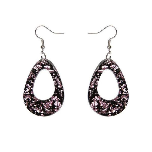 Erstwilder - Teardrop Chunky Glitter Resin Drop Earrings - Pink