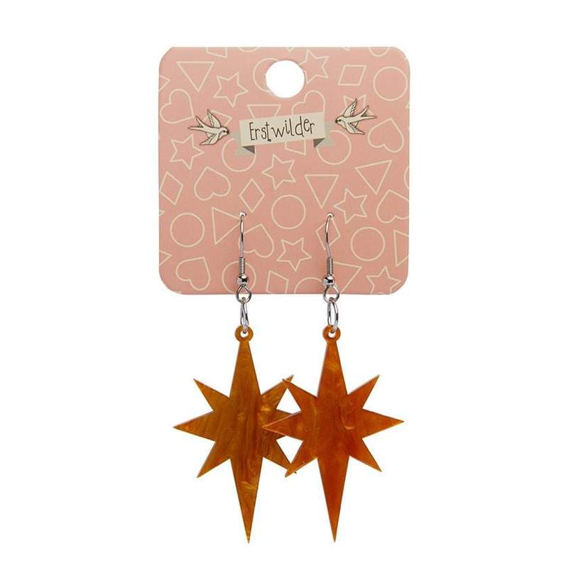 Erstwilder - Starburst Chunky Glitter Resin Drop Earrings - Gold