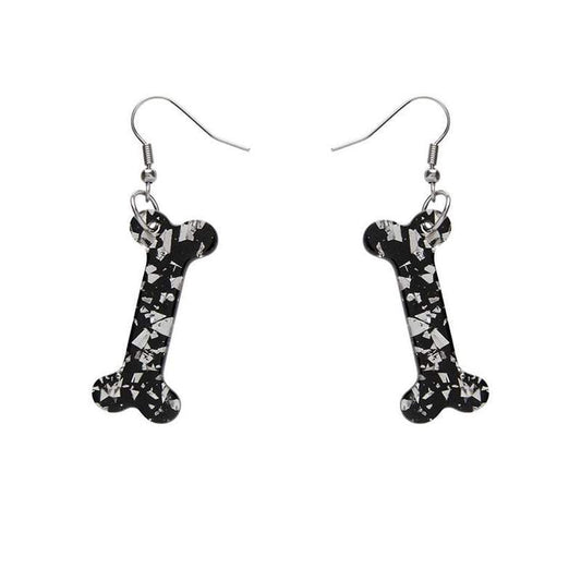 Erstwilder Bones Chunky Glitter Resin Drop Earrings - White