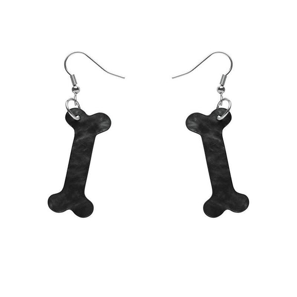 Erstwilder - Bones Ripple Resin Drop Earrings - Black