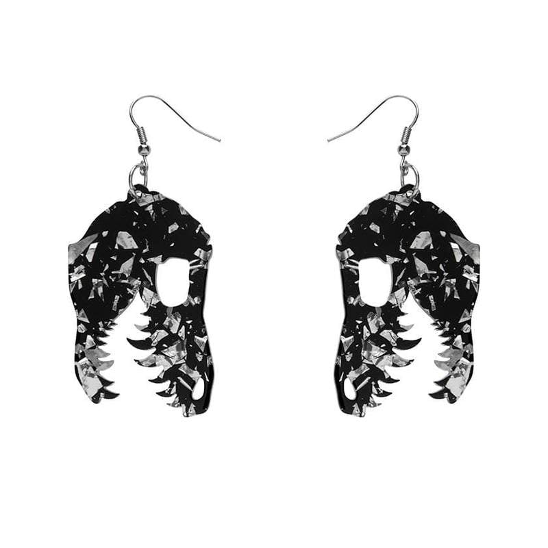 Erstwilder - Fossil Chunky Glitter Resin Drop Earrings - White