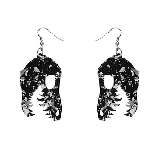 Erstwilder - Fossil Chunky Glitter Resin Drop Earrings - White