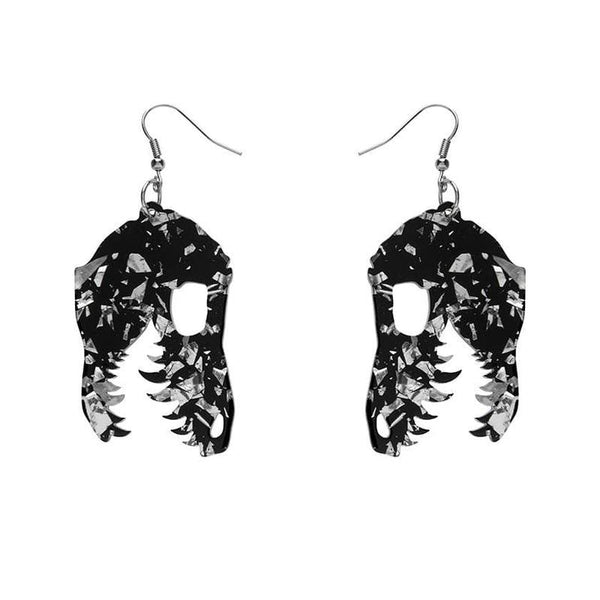 Erstwilder - Fossil Chunky Glitter Resin Drop Earrings - White