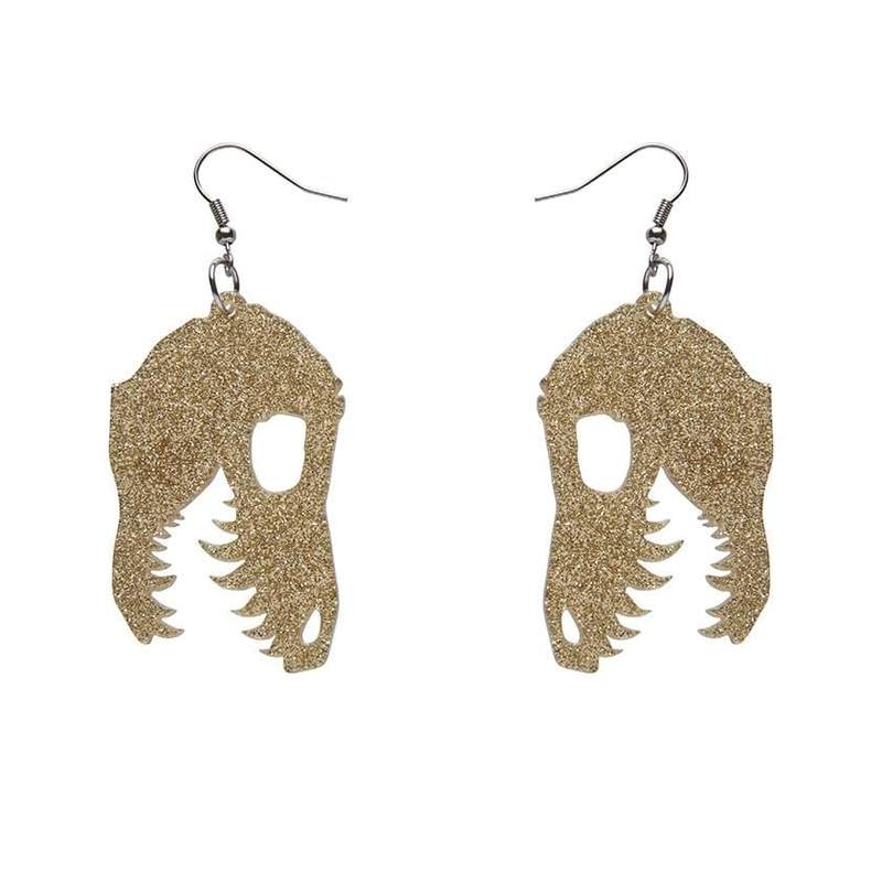 Erstwilder - Fossil Glitter Resin Drop Earrings - Gold