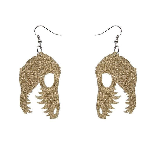 Erstwilder - Fossil Glitter Resin Drop Earrings - Gold