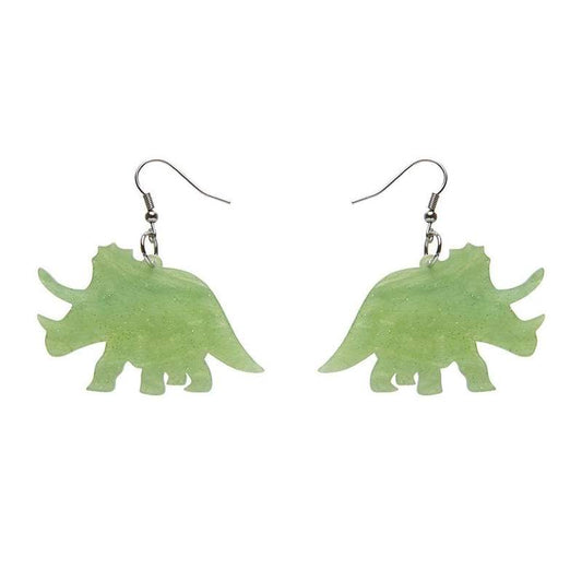 Erstwilder - Triceratops Ripple Glitter Earrings - Lime