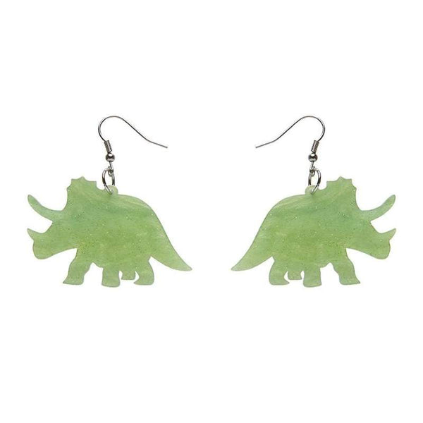 Erstwilder - Triceratops Ripple Glitter Earrings - Lime